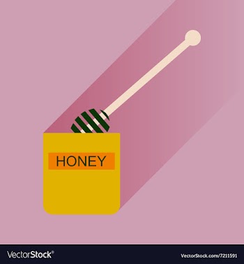 Flat icon with long shadow jar of honey vector image