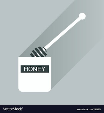 Flat icon with long shadow jar of honey vector image
