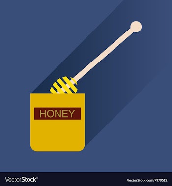 Flat icon with long shadow jar of honey vector image