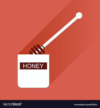 Flat icon with long shadow jar of honey vector image