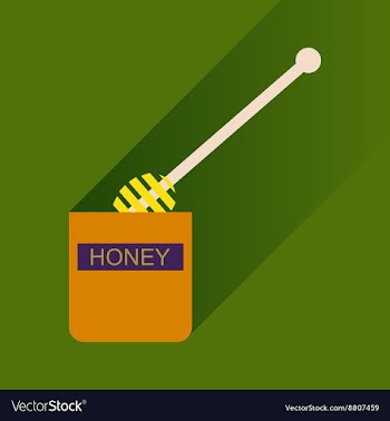 Flat icon with long shadow jar of honey vector image