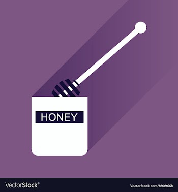 Flat icon with long shadow jar of honey vector image
