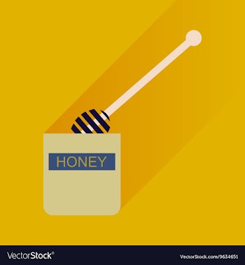 Flat icon with long shadow jar of honey vector image