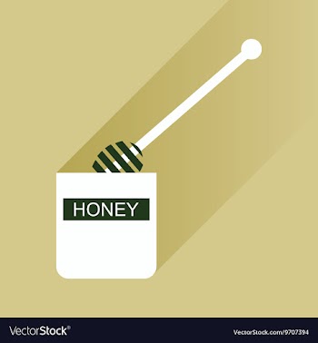 Flat icon with long shadow jar of honey vector image