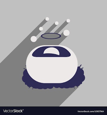 Flat icon with long shadow Jesus in manger vector image