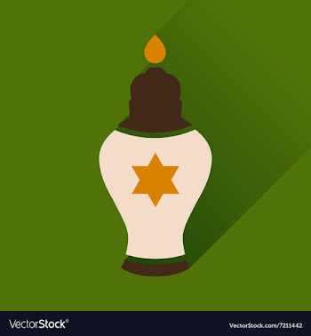 Flat icon with long shadow Jewish candle vector image