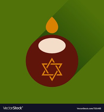 Flat icon with long shadow Jewish candle vector image
