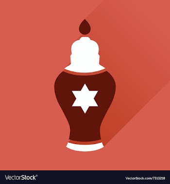 Flat icon with long shadow Jewish candle vector image