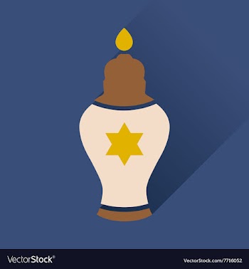 Flat icon with long shadow Jewish candle vector image