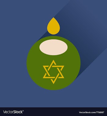 Flat icon with long shadow Jewish candle vector image
