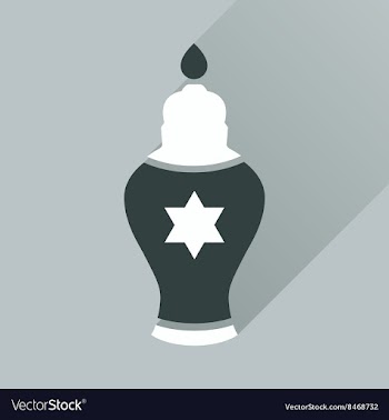 Flat icon with long shadow Jewish candle vector image
