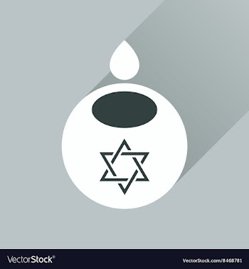 Flat icon with long shadow Jewish candle vector image