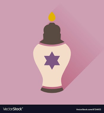 Flat icon with long shadow Jewish candle vector image