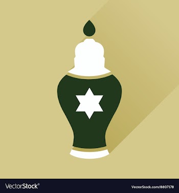 Flat icon with long shadow Jewish candle vector image