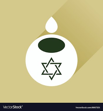 Flat icon with long shadow Jewish candle vector image