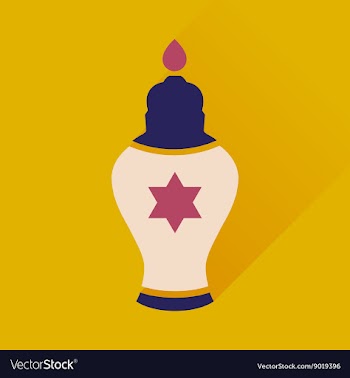 Flat icon with long shadow Jewish candle vector image