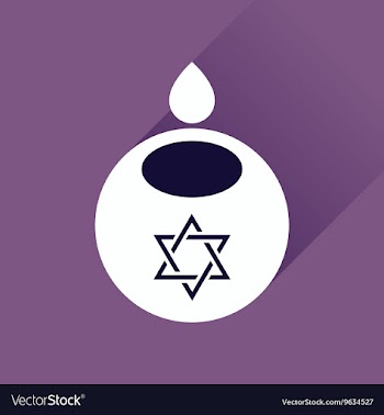 Flat icon with long shadow Jewish candle vector image