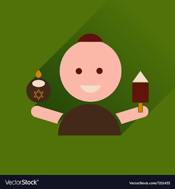 Flat icon with long shadow Jewish child vector image