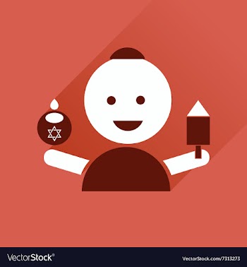 Flat icon with long shadow Jewish child vector image