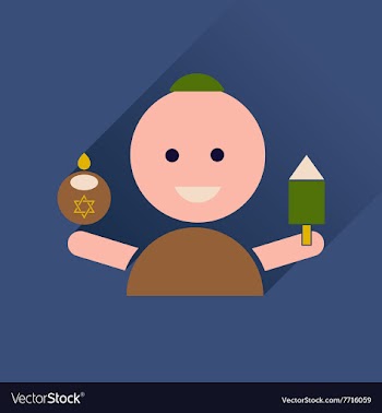 Flat icon with long shadow Jewish child vector image