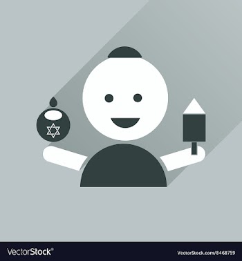Flat icon with long shadow Jewish child vector image