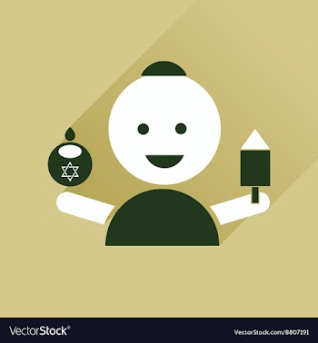 Flat icon with long shadow Jewish child vector image