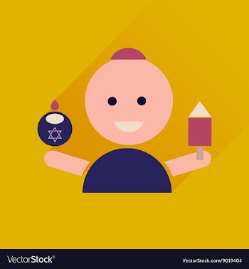 Flat icon with long shadow Jewish child vector image