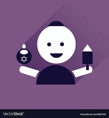 Flat icon with long shadow Jewish child vector image