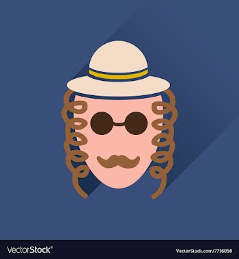 Flat icon with long shadow Jewish man vector image