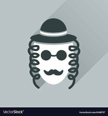 Flat icon with long shadow Jewish man vector image