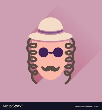 Flat icon with long shadow Jewish man vector image