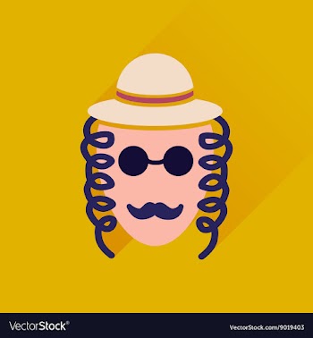 Flat icon with long shadow Jewish man vector image