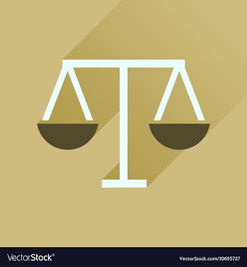 Flat icon with long shadow justice scales vector image
