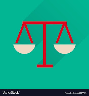 Flat icon with long shadow justice scales vector image