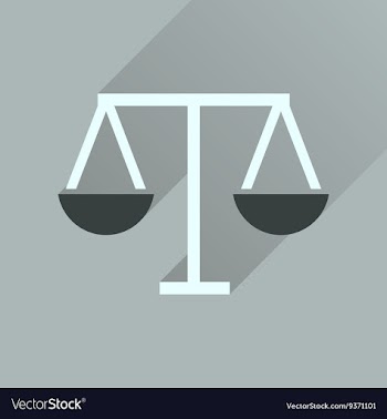 Flat icon with long shadow justice scales vector image