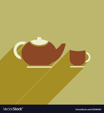 Flat icon with long shadow kettle cup vector image