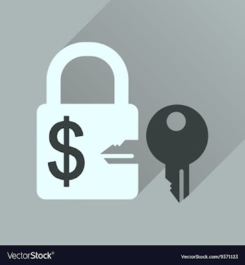 Flat icon with long shadow key lock vector image