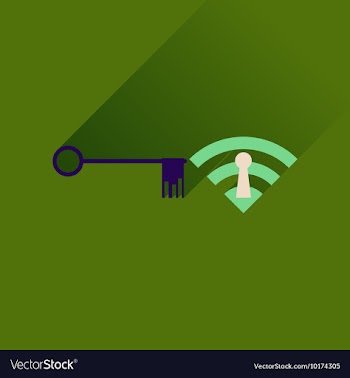Flat icon with long shadow Key Wi fi vector image