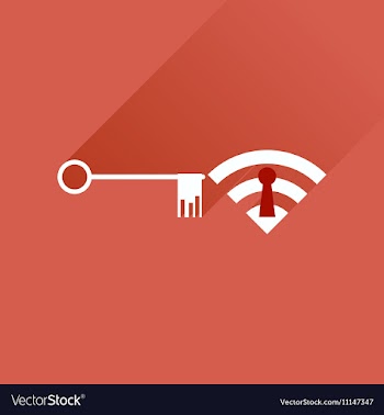 Flat icon with long shadow Key Wi fi vector image