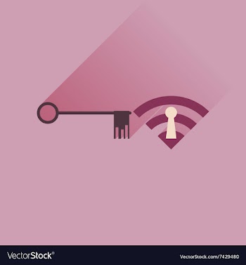 Flat icon with long shadow Key Wi fi vector image