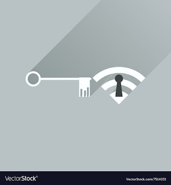 Flat icon with long shadow Key Wi fi vector image