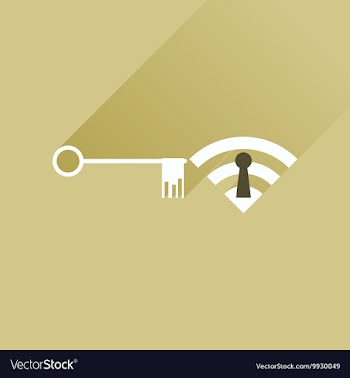 Flat icon with long shadow Key Wi fi vector image