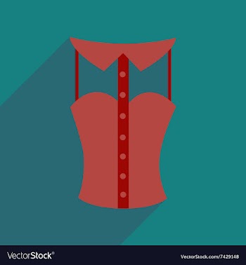 Flat icon with long shadow lady blouse vector image