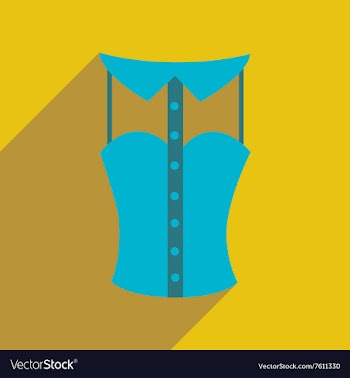 Flat icon with long shadow lady blouse vector image