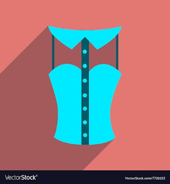 Flat icon with long shadow lady blouse vector image