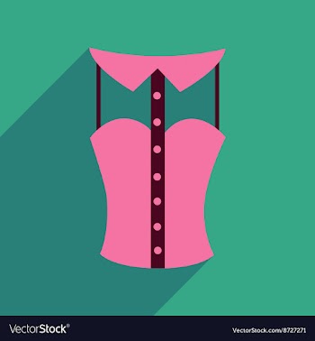 Flat icon with long shadow lady blouse vector image