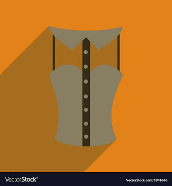 Flat icon with long shadow lady blouse vector image