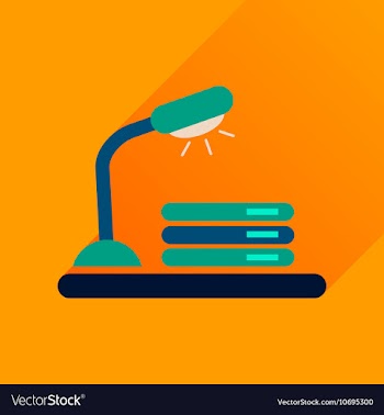 Flat icon with long shadow lamp documents vector image