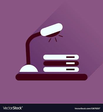 Flat icon with long shadow lamp documents vector image