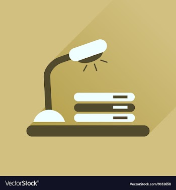 Flat icon with long shadow lamp documents vector image